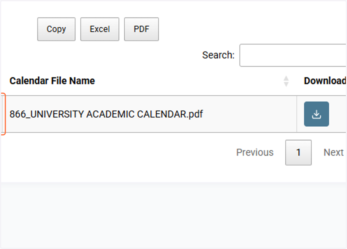 Academic Calendar