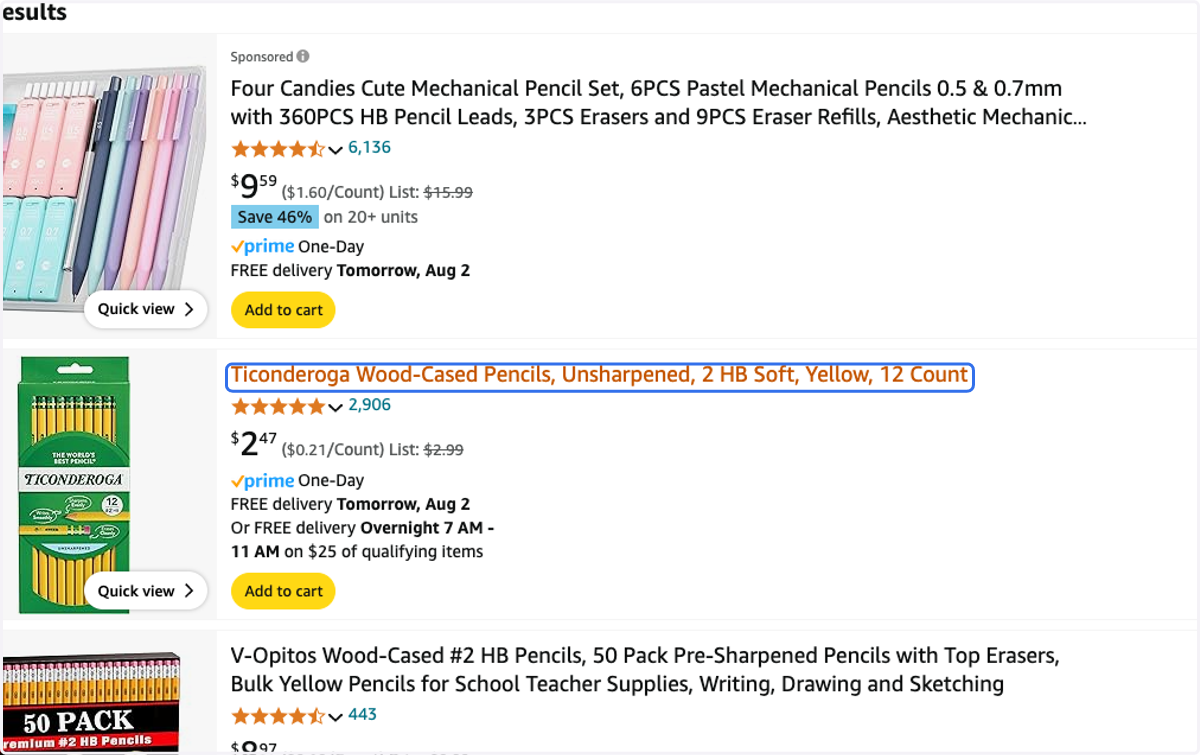Click on the Item