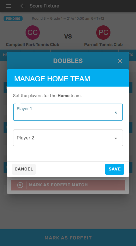 Click on Player 1