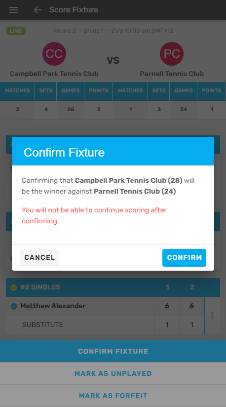 Click on CONFIRM