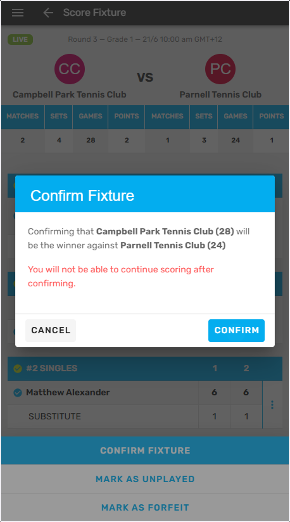 Click on CONFIRM