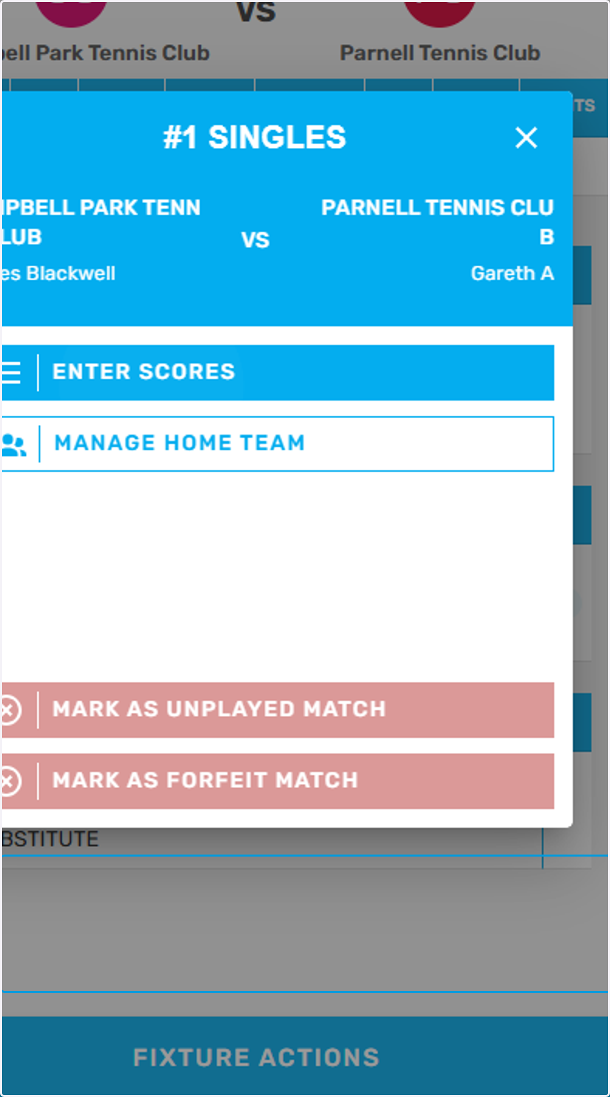 Repeat this process following each match