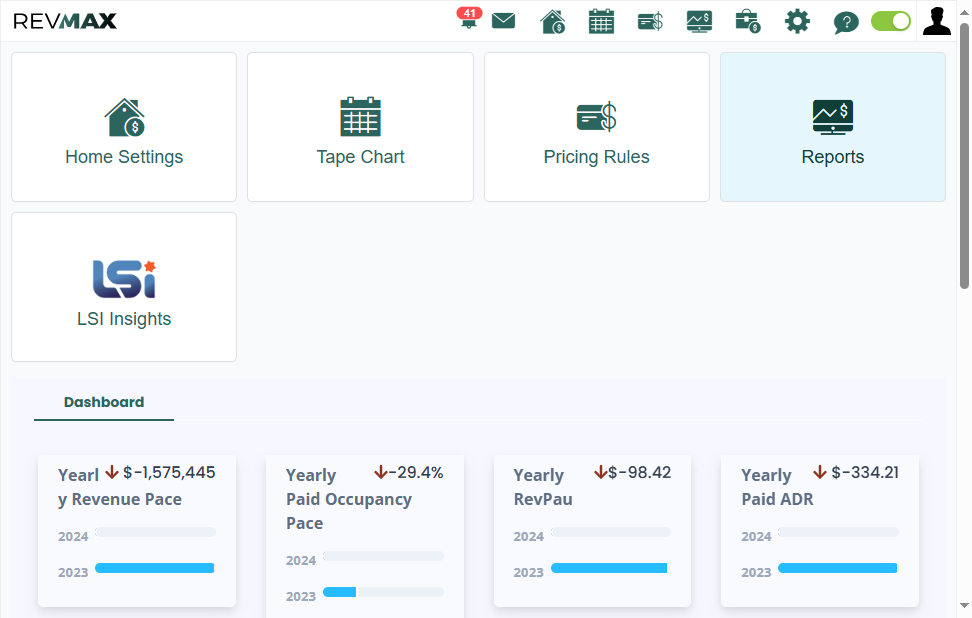 From your RevMax Home Page, click on the Reports Tab