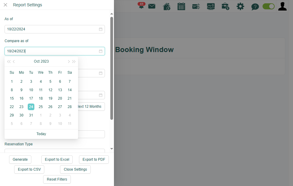then proceed in selecting the "Compare as of" date to set to compare reports as of which date you prefer