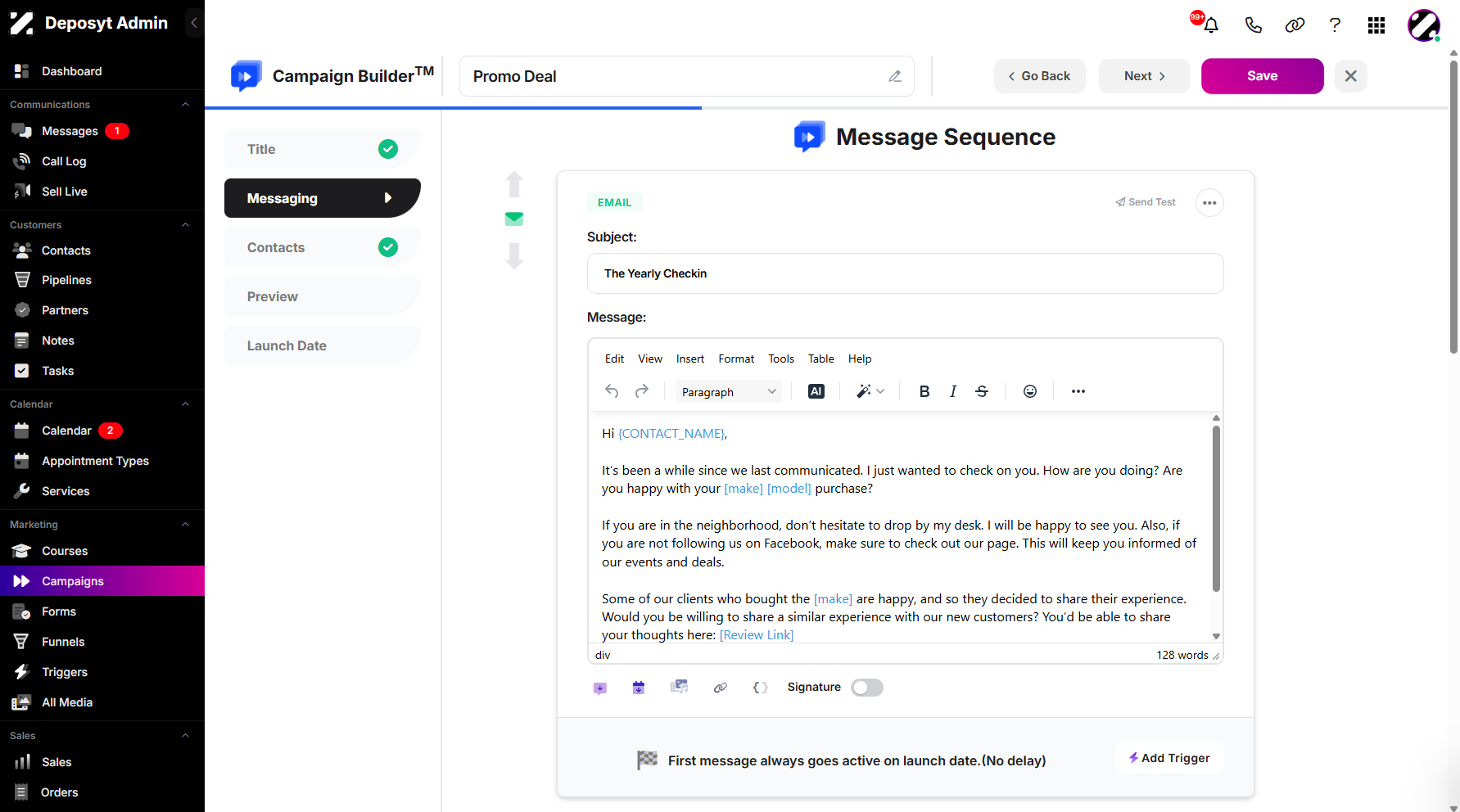 Step 10: Once you're done setting up, click Save to apply the changes.