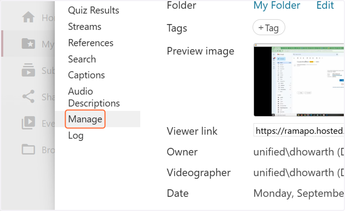 Click on Manage