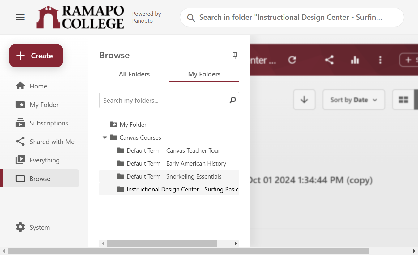 Click on the Canvas course folder.