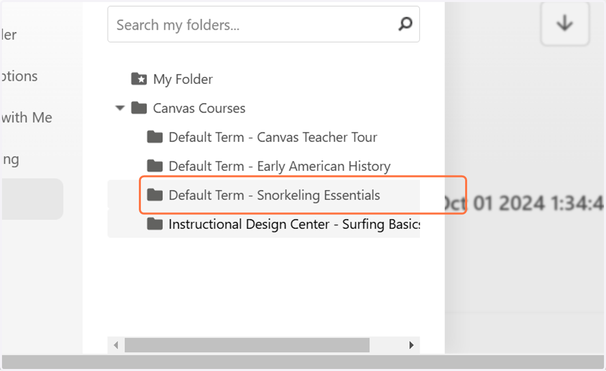 Click on the Canvas course folder.