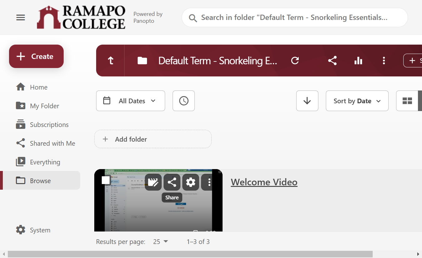 You'll see the reference copy of the video in your Canvas course folder.