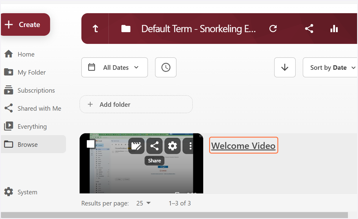 You'll see the reference copy of the video in your Canvas course folder.