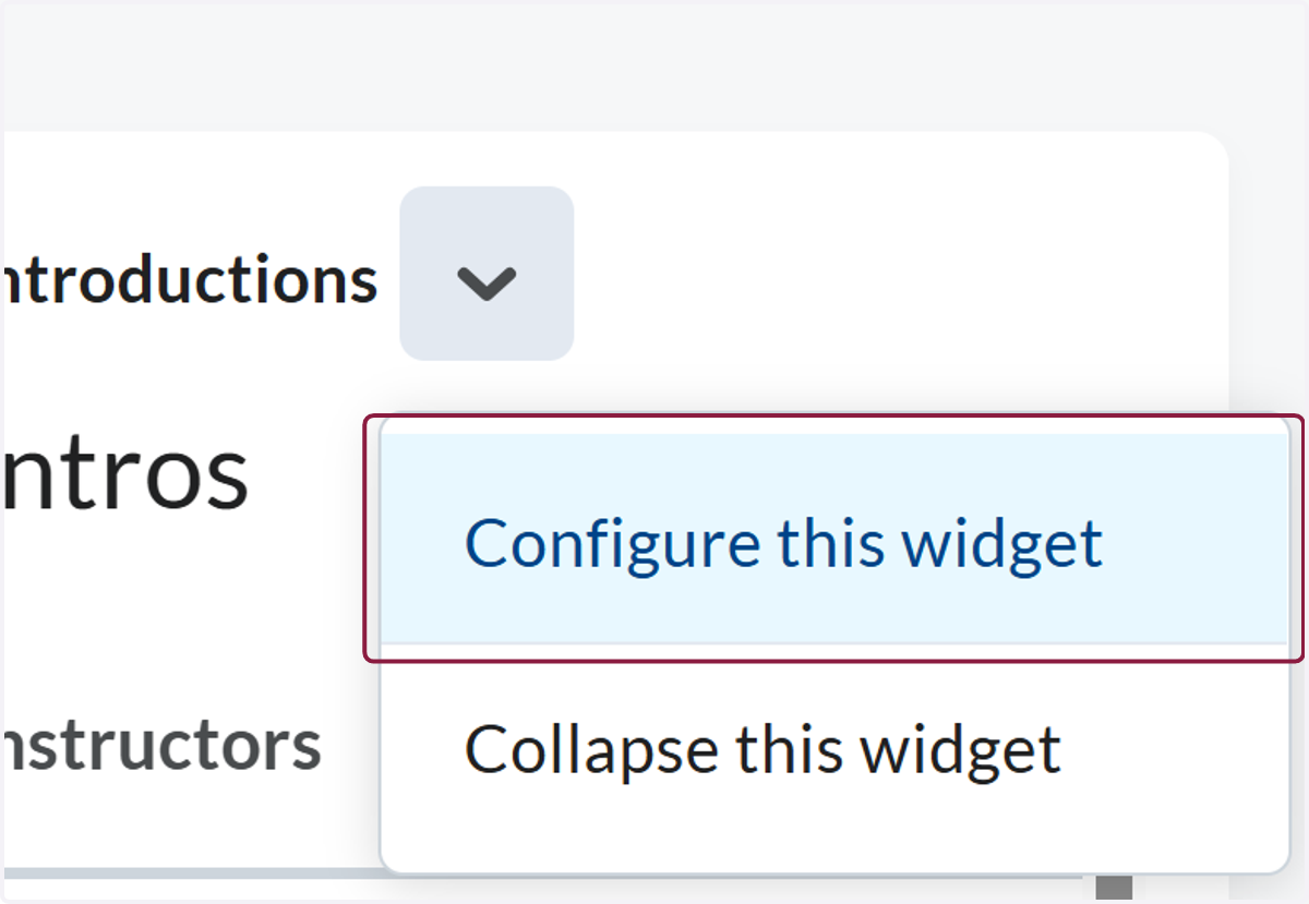 Click on Configure this widget