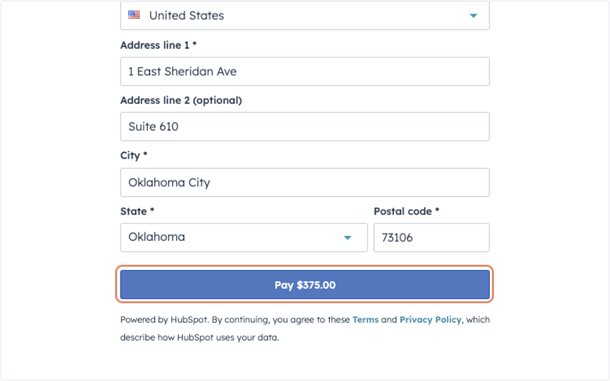 Once everything looks correct, Click on Pay.