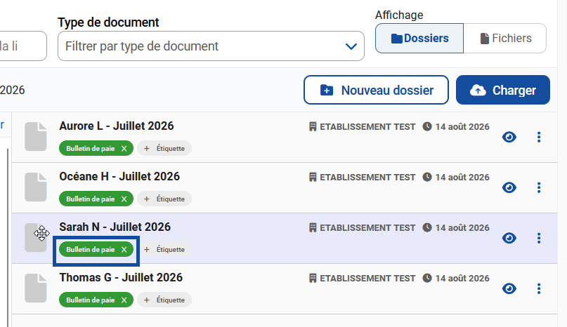 L'étiquette est bien modifiée: