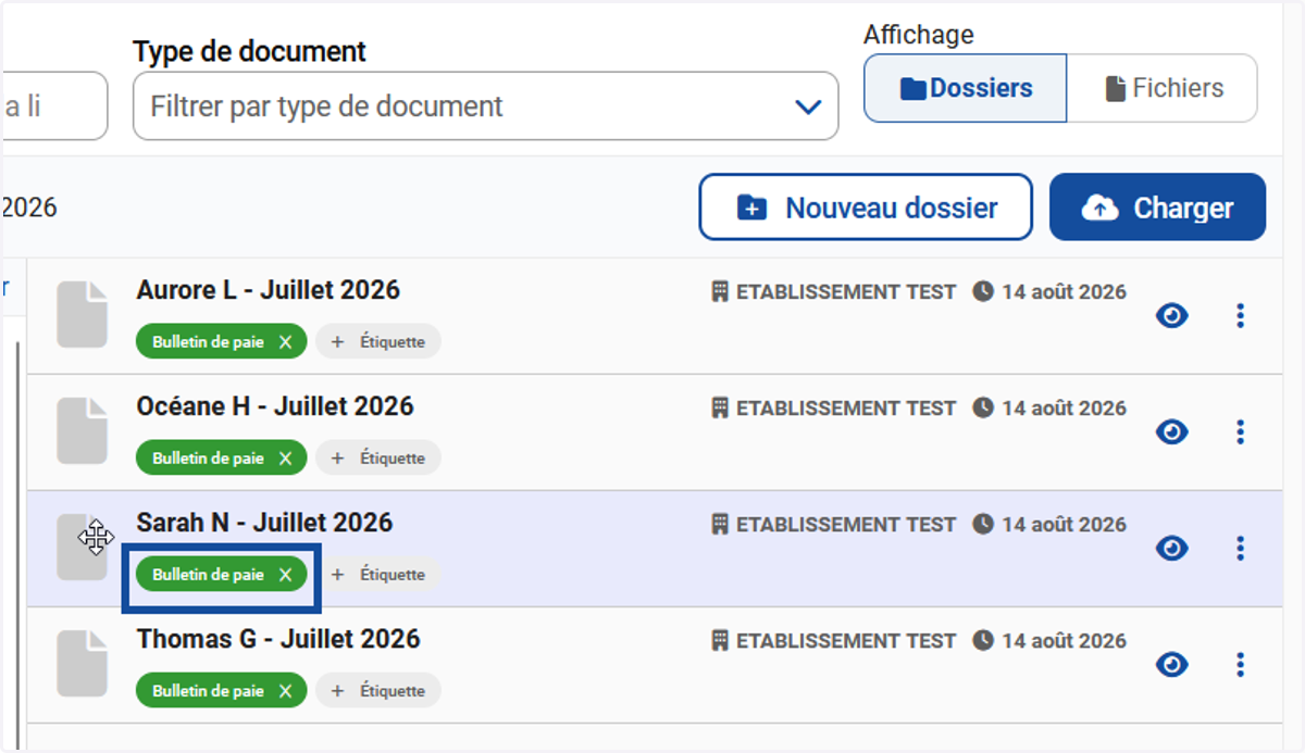 L'étiquette est bien modifiée: