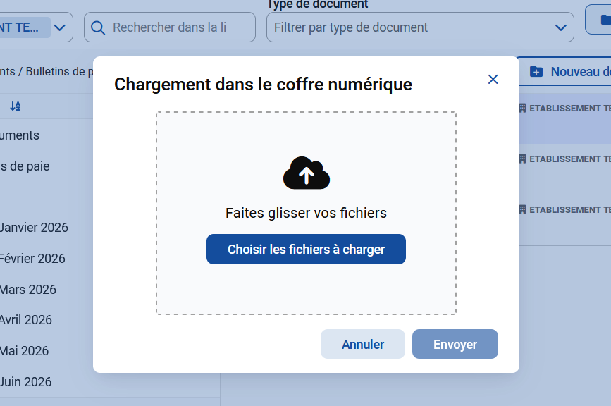Cliquer sur "Choisir les fichiers à charger".