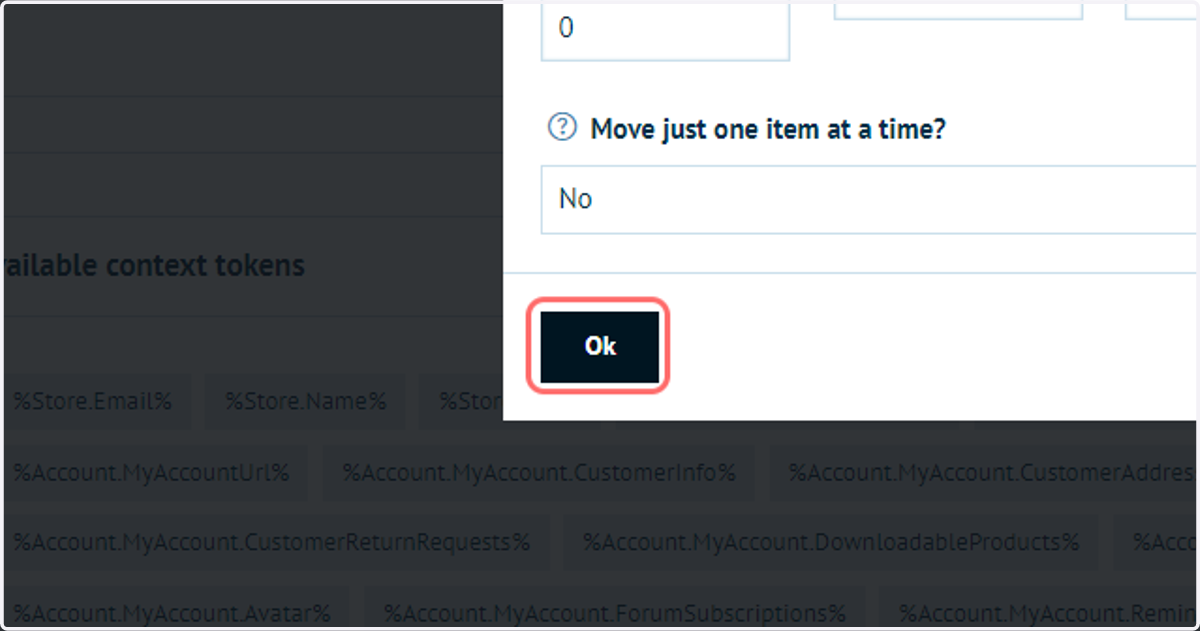 Click on Ok to confirm the slider configuration