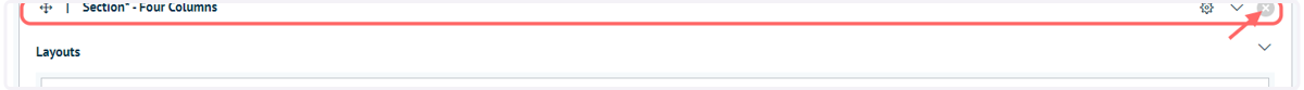 Sections can be deleted entirely should they be surplus to requirements. Click the delete (X) icon next to the section header