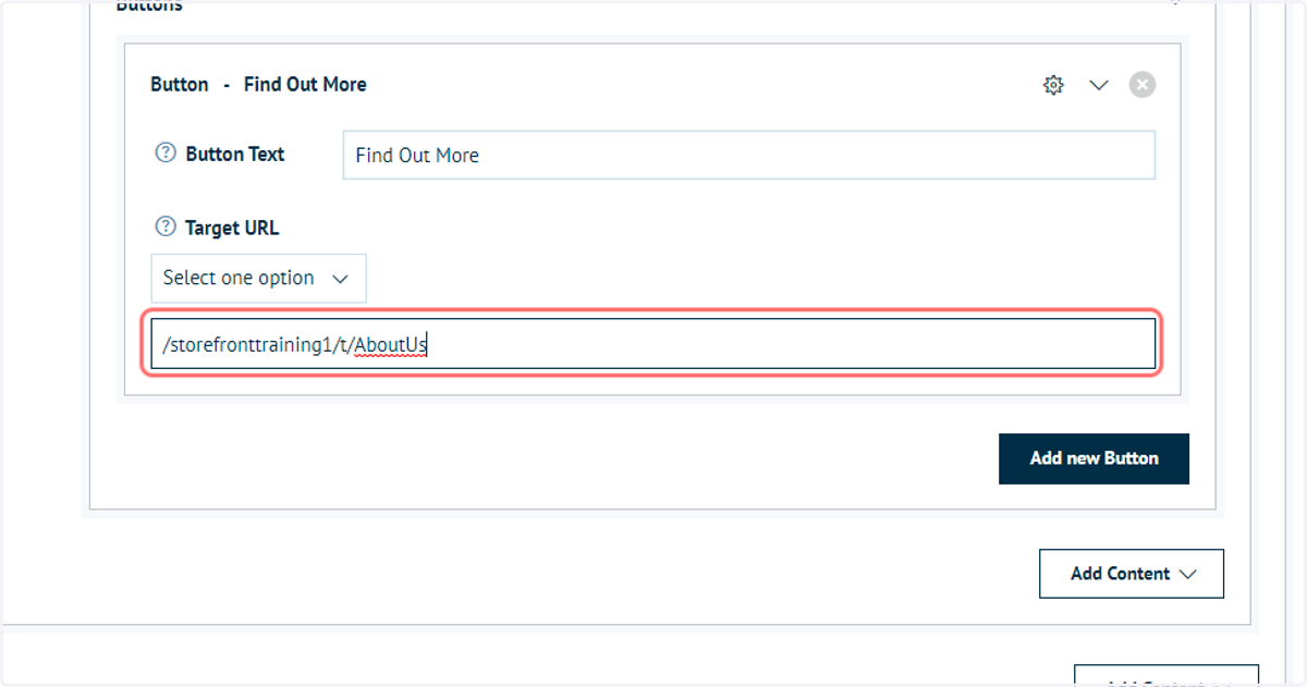 The URL field will be populated based on your selection