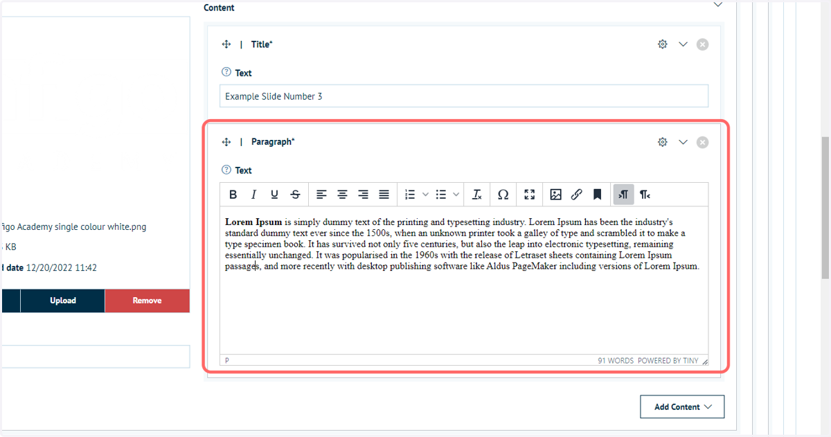 Input and format text in the resulting field