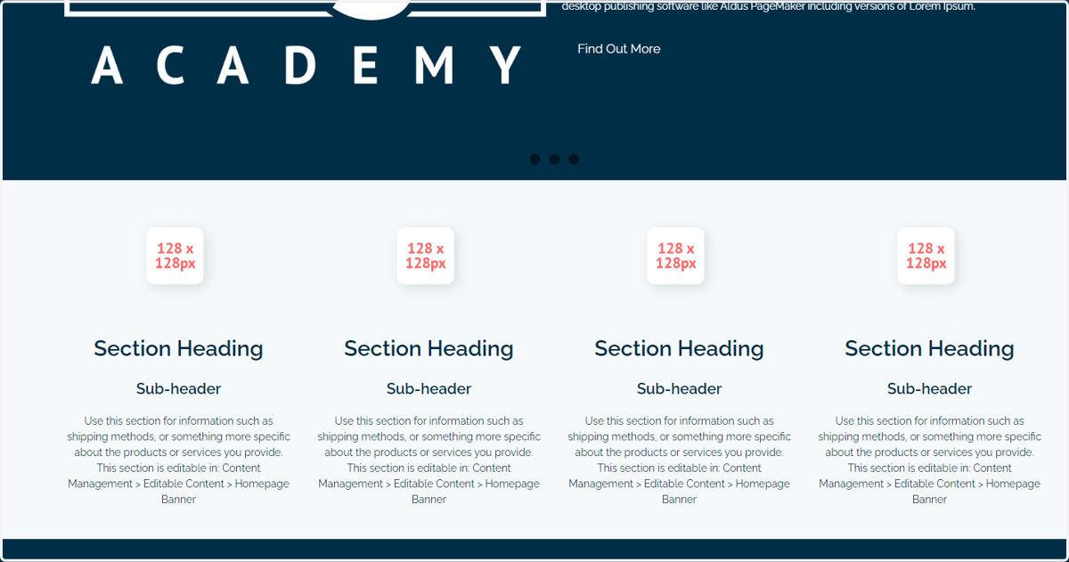 Next, we will take a closer look at the second section within the Banner editable content block