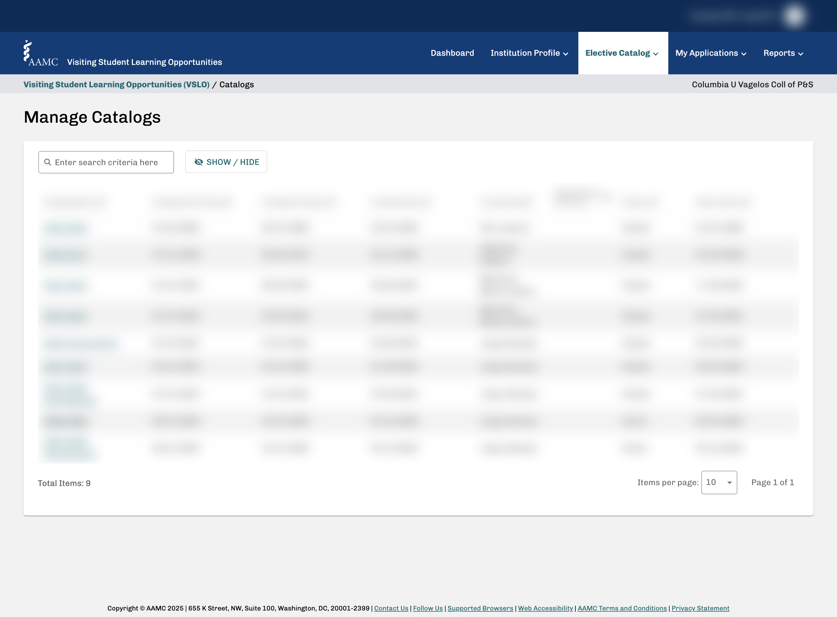 Click on current catalog (i.e. 2025-2026 and 2025-2026 International)