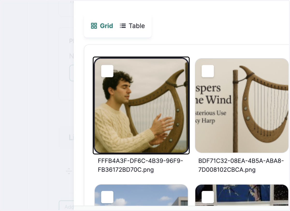 Click on Man playing the Harp
