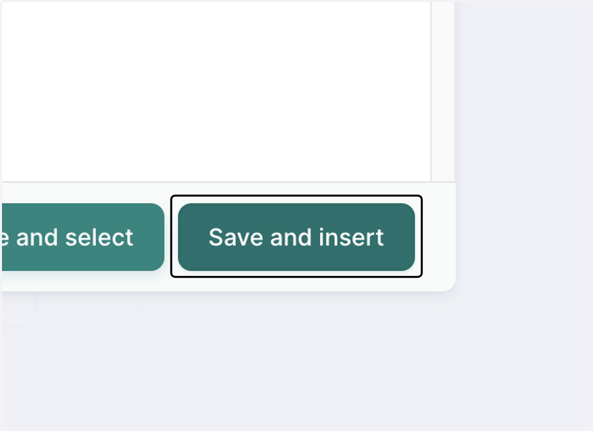 Click on Save and insert