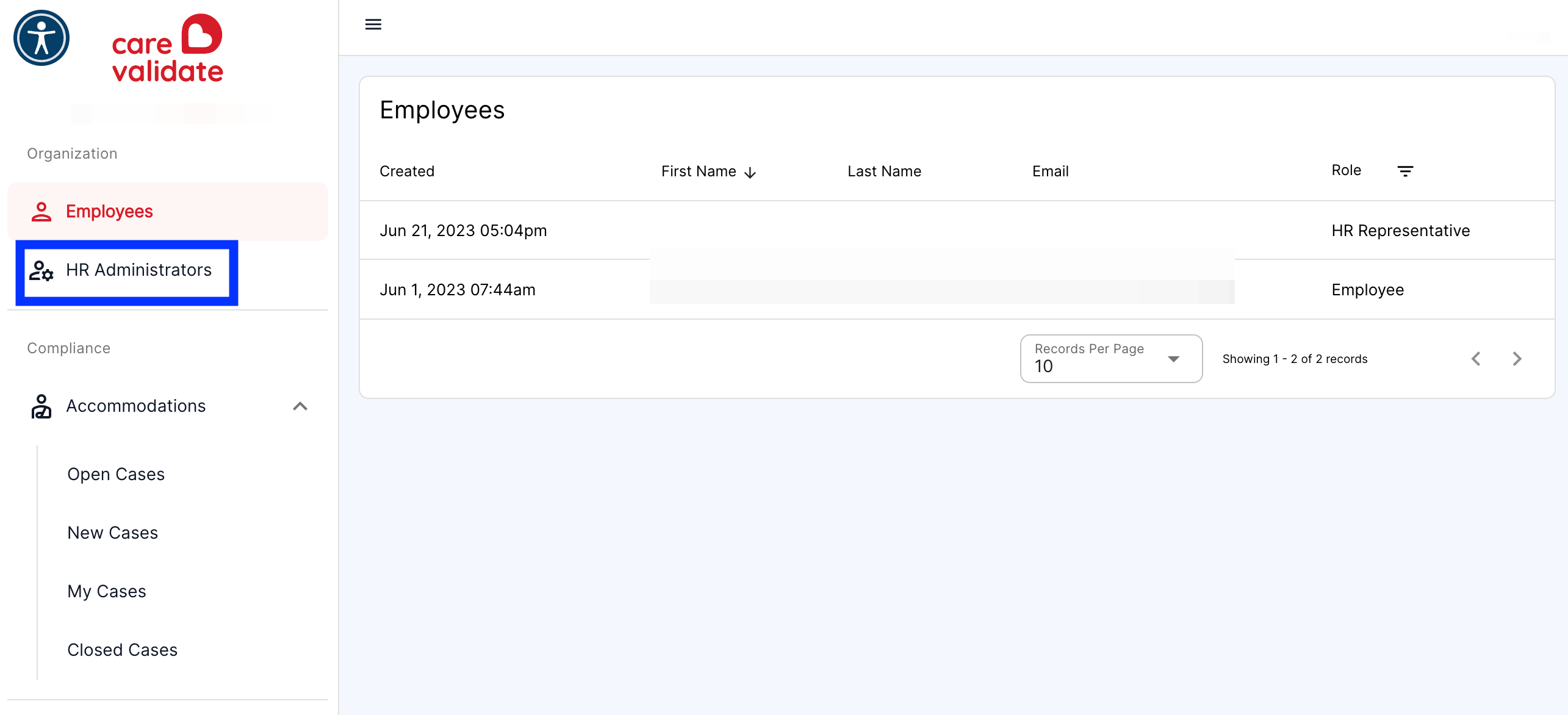 Click on HR Administrators