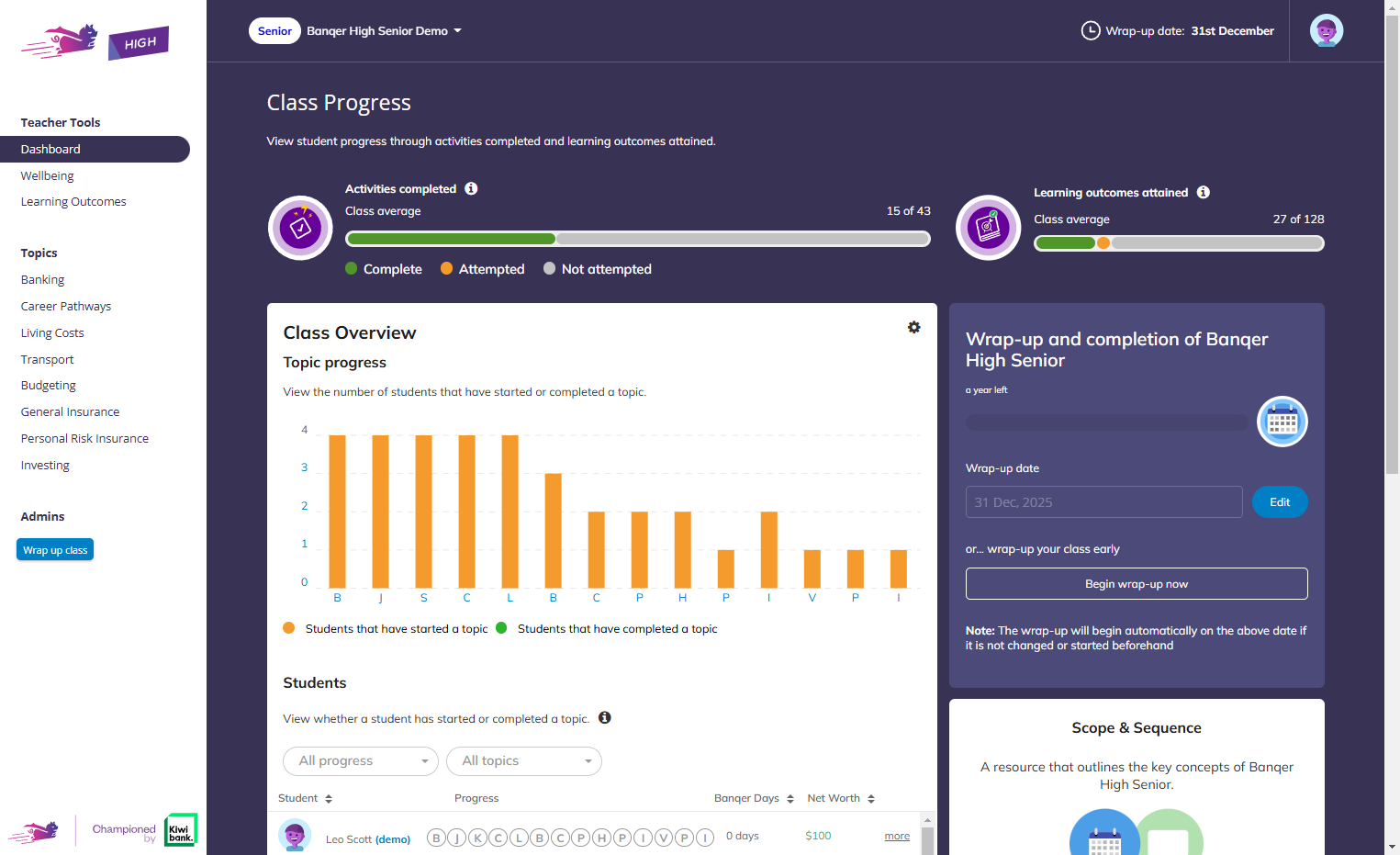 Navigate to the Teacher Dashboard