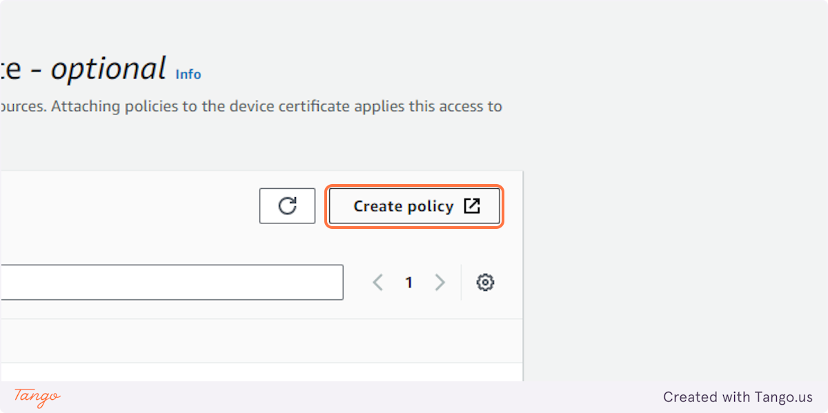 Click on Create policy