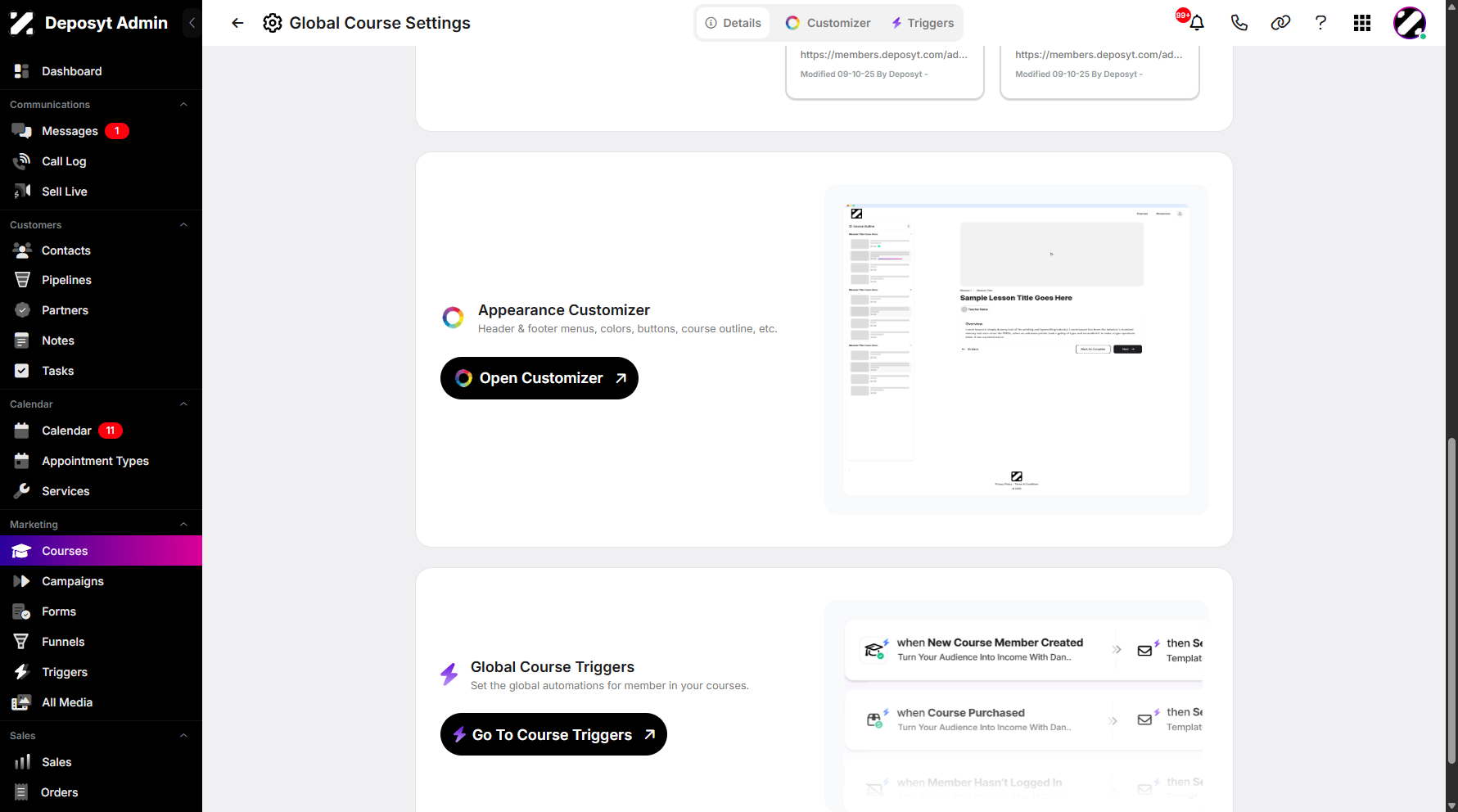 Step 5: Or you can scroll down and click the “Open Customizer” button.