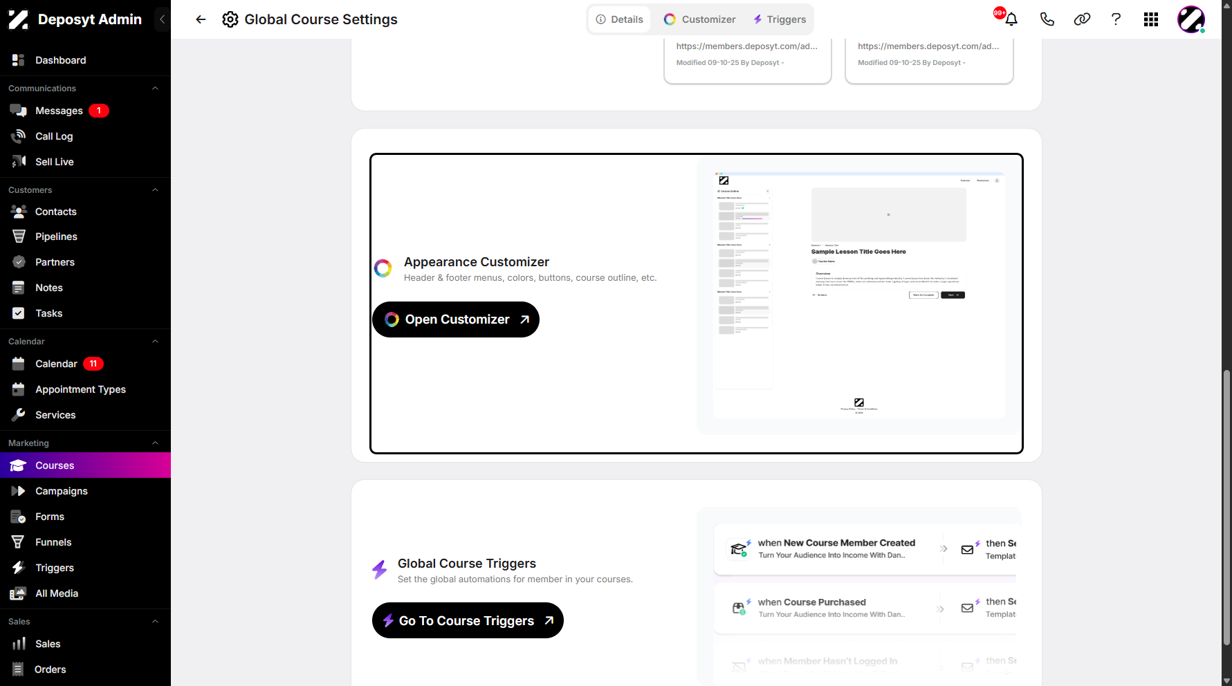 Step 5: Or you can scroll down and click the “Open Customizer” button.