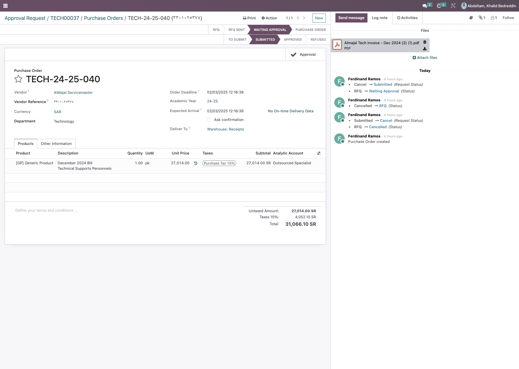 Track back into your PO