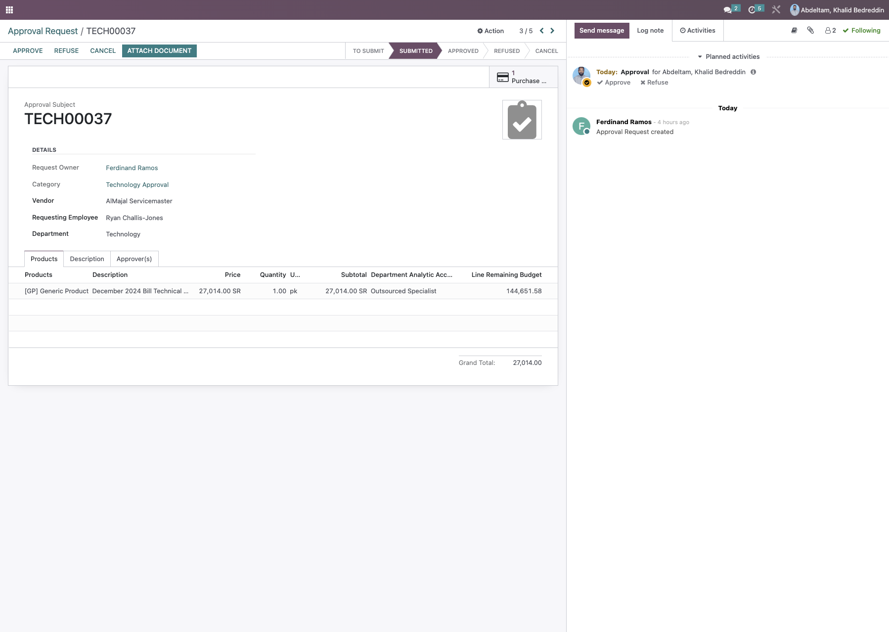 Click on Purchase Orders
