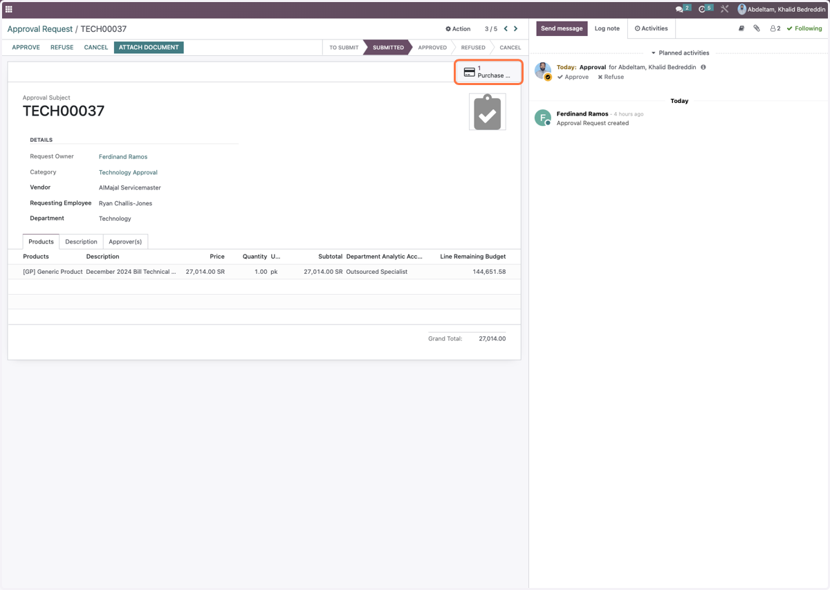 Click on Purchase Orders