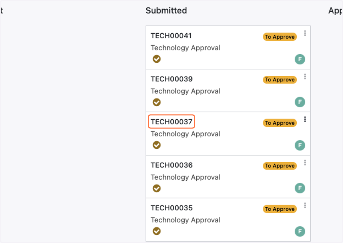 Choose the PO to approve