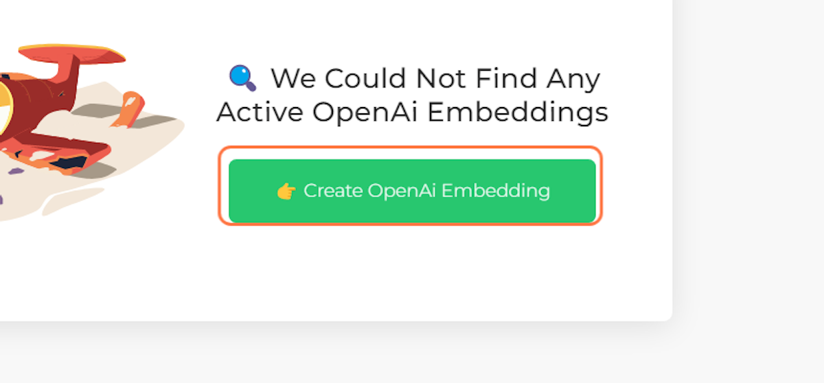 Click on "Create OpenAI Embedding" button