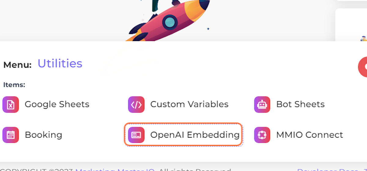 Click on OpenAI Embedding