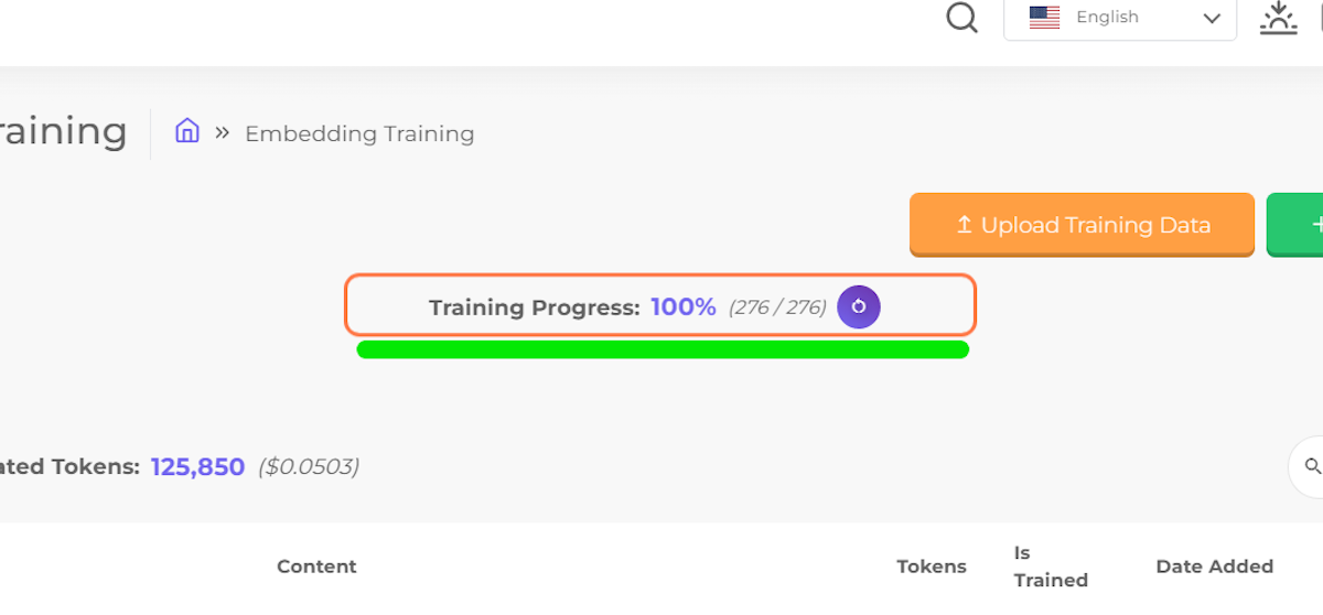 Click on Training Progress:…