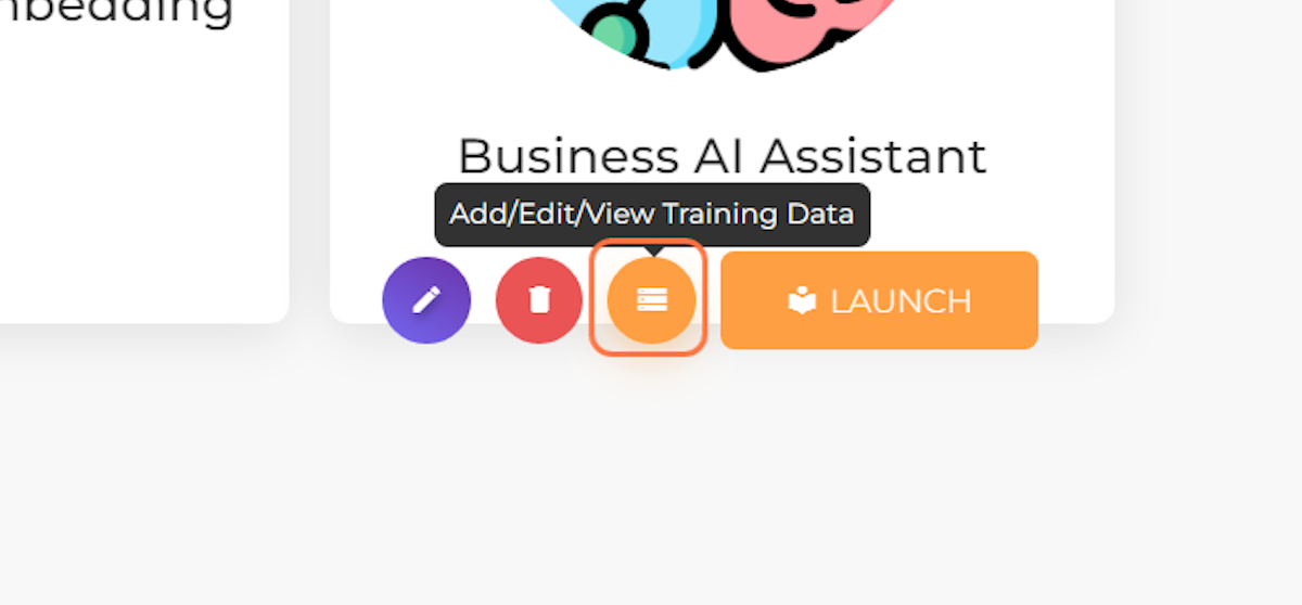 Click on "Add/Edit/View Training Data" button