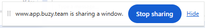 The screen sharing notification bar appears when your screen, application window, or browser tab is actively being shared during a meeting.