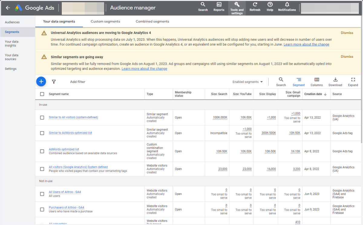 Click on Your data insights