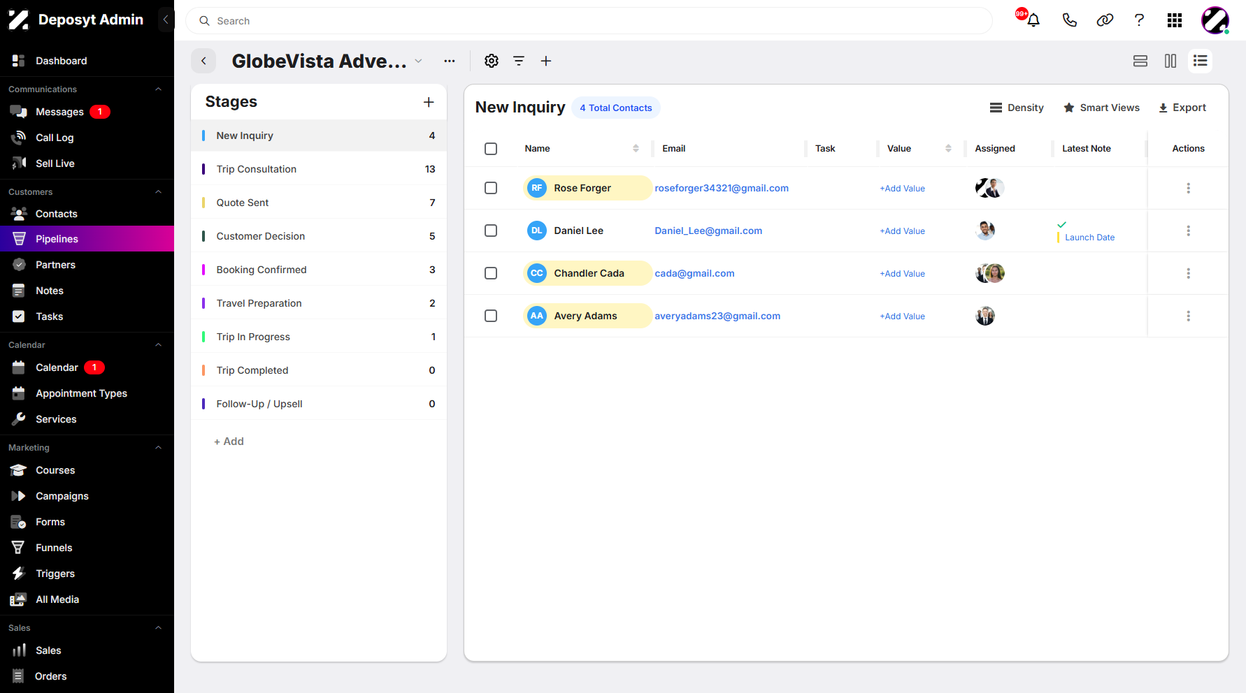 Step 6: You are now in the List View. Select a stage from the list to continue.