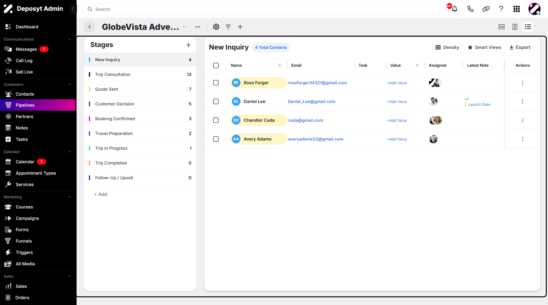 Step 6: You are now in the List View. Select a stage from the list to continue.