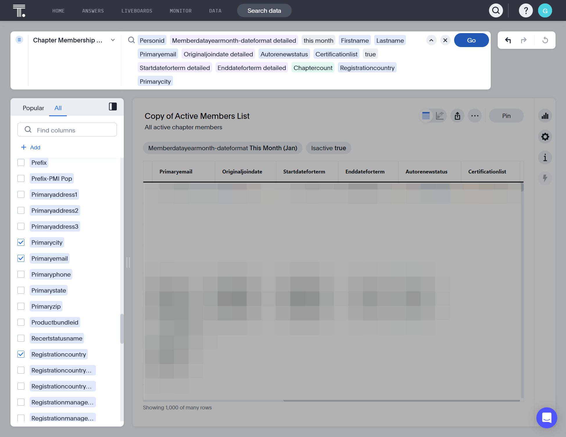 Click on Go to add the selected data attributes