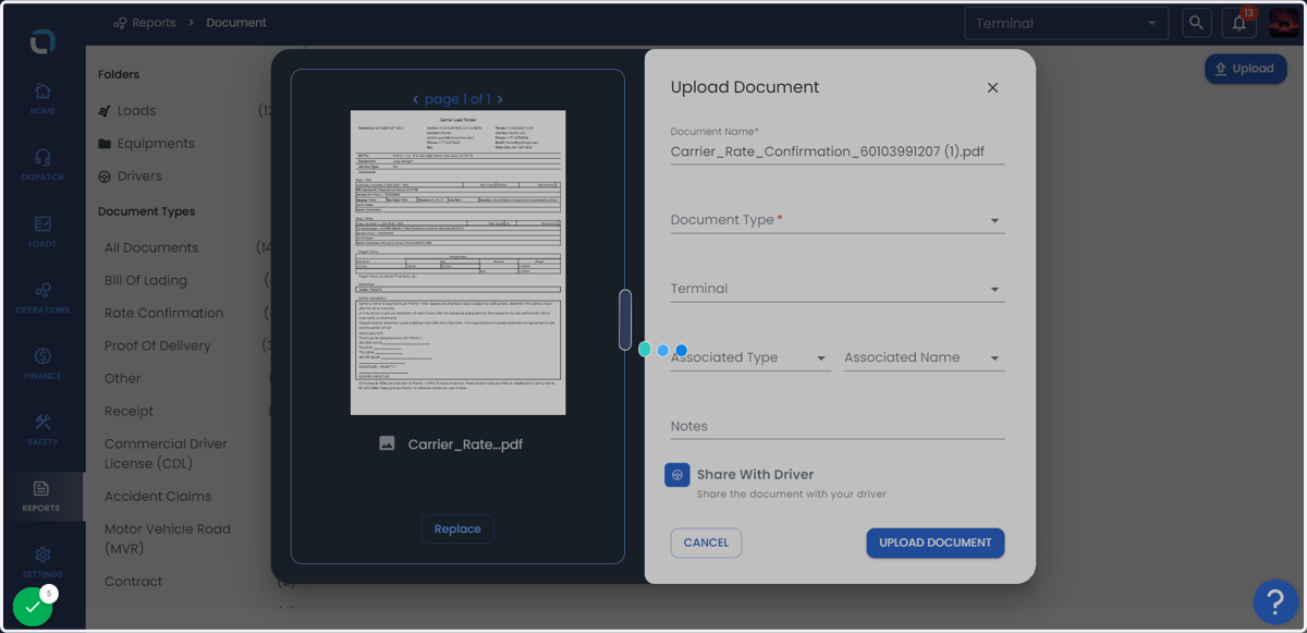 Select the document from your system