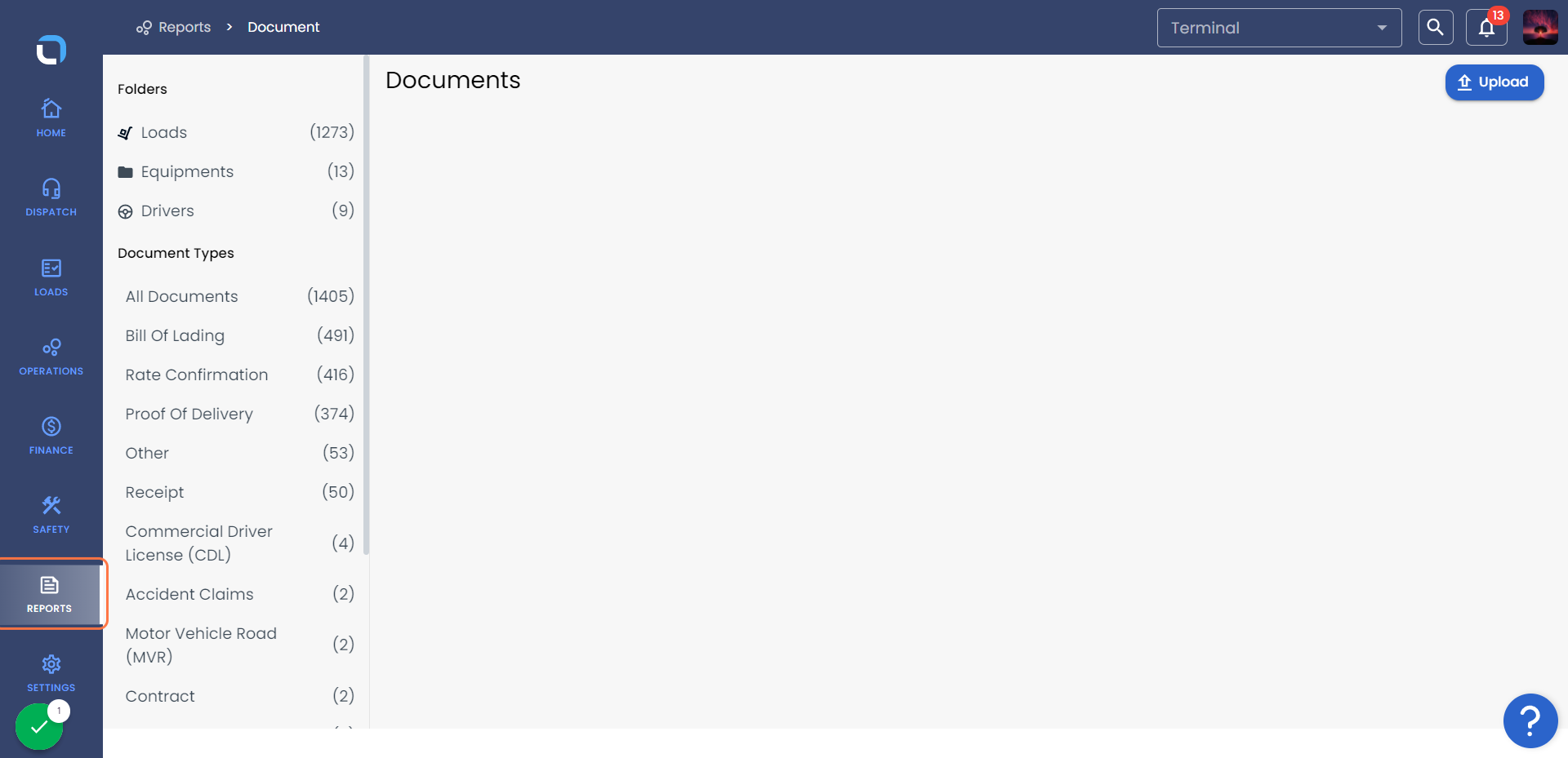 Click on REPORTS
