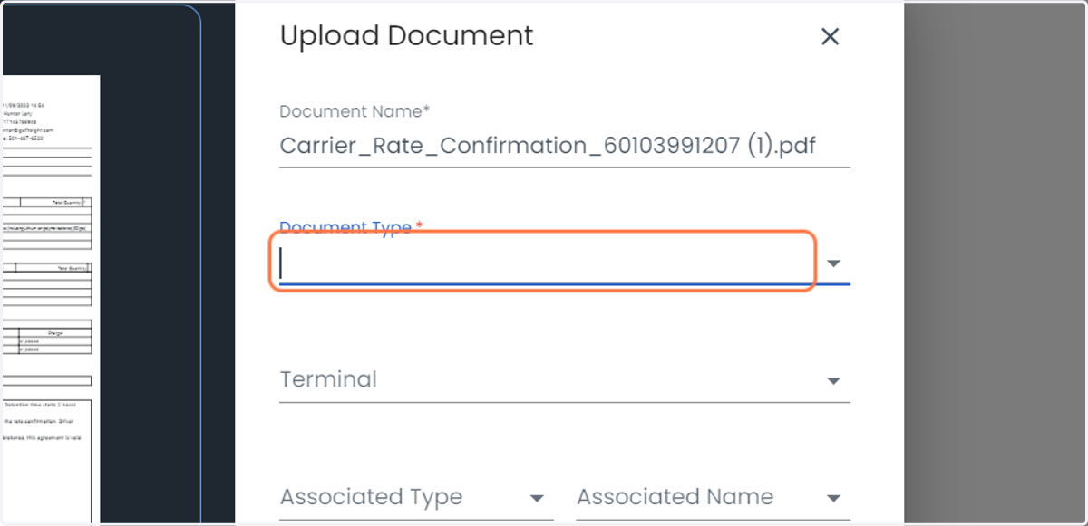 Select the Document Type