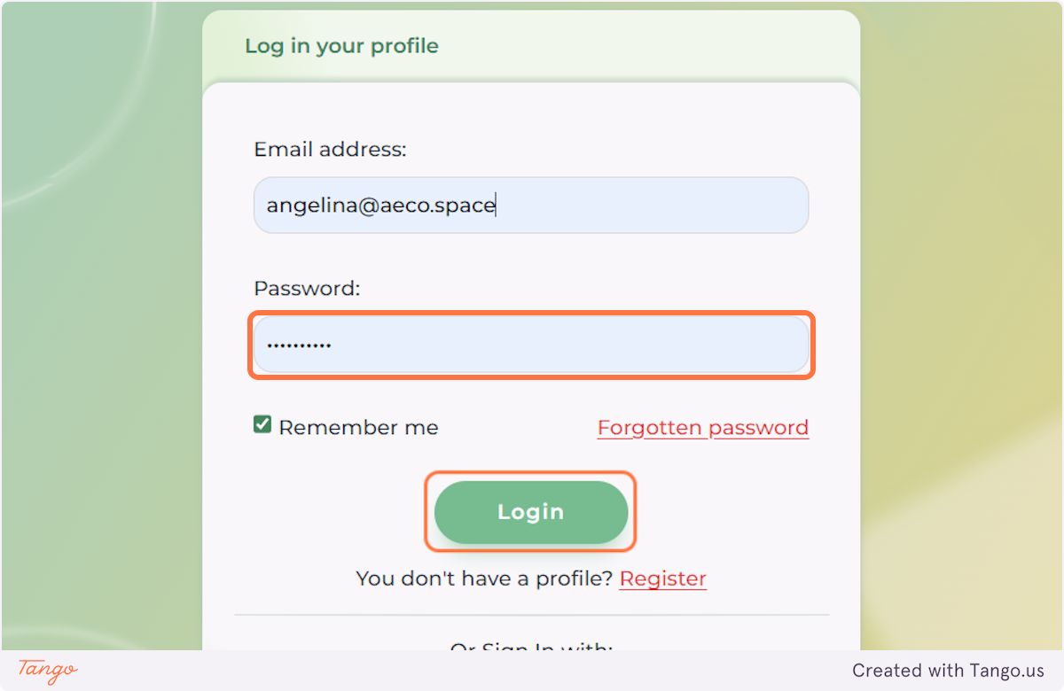 Login with your account