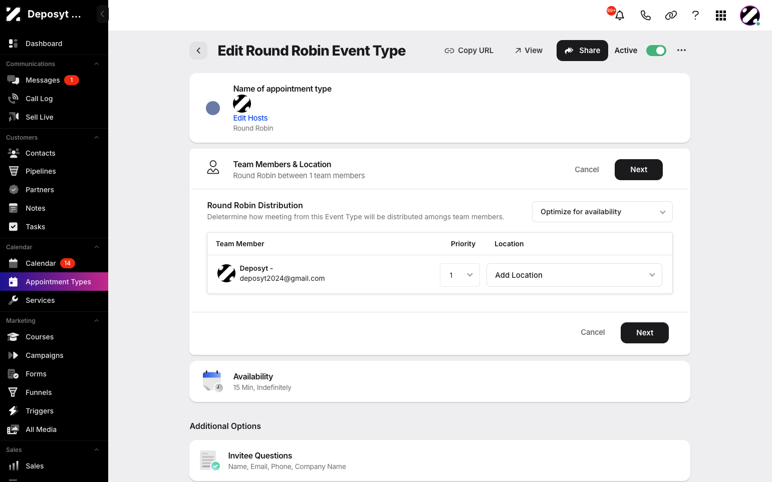 Step 7: You can edit the hosts from here and add more hosts and a location.  Then, click Next to continue.